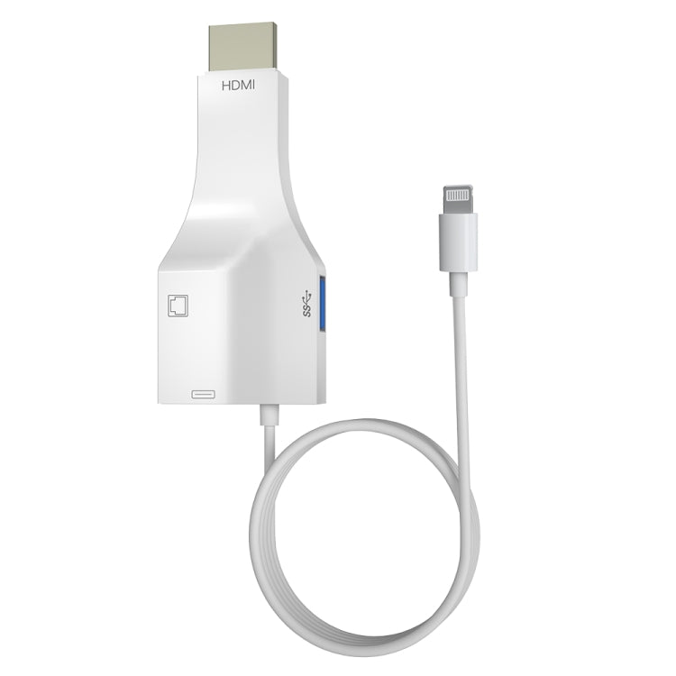 Cavo adattatore NK-1079 da 8 pin a HDMI maschio + USB femmina + RJ45 femmina, lunghezza: 1 m, NK-1079 Cavo adattatore NK-1079 da 8 pin a HDMI maschio + USB femmina + RJ45 femmina, lunghezza: 1 m, NK-1079